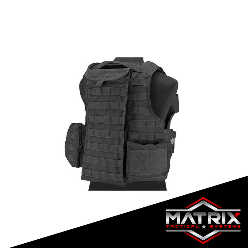 Matrix MEA Tactical Vest with M4 Magazine Pouches and Hydration Bladder (Color: Black)