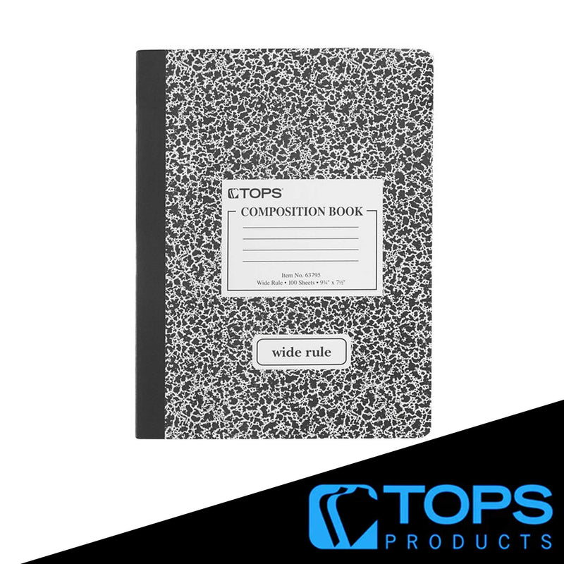 TOPS 63794 7 1/2" x 9 3/4" Wide Ruled Composition Book with Assorted Color Cover - 12/Pack