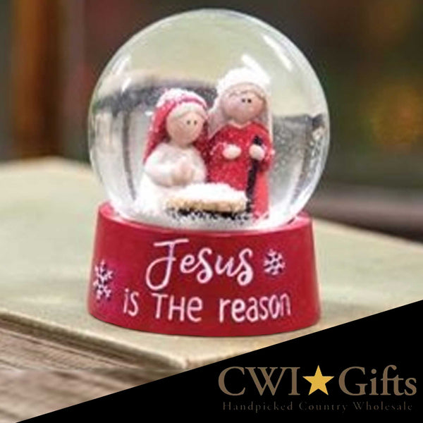 Jesus is the Reason Snow Globe w/Holy Family