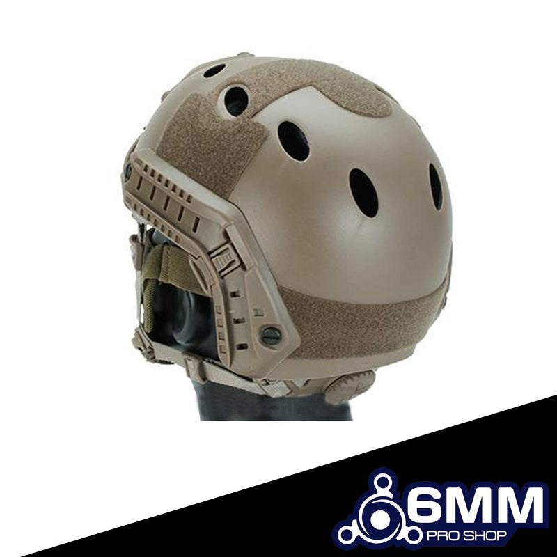6mmProShop Bump Type Tactical Airsoft Helmet w/ Gen.1 Strike Mask (Type: PJ / Advanced / Tan)
