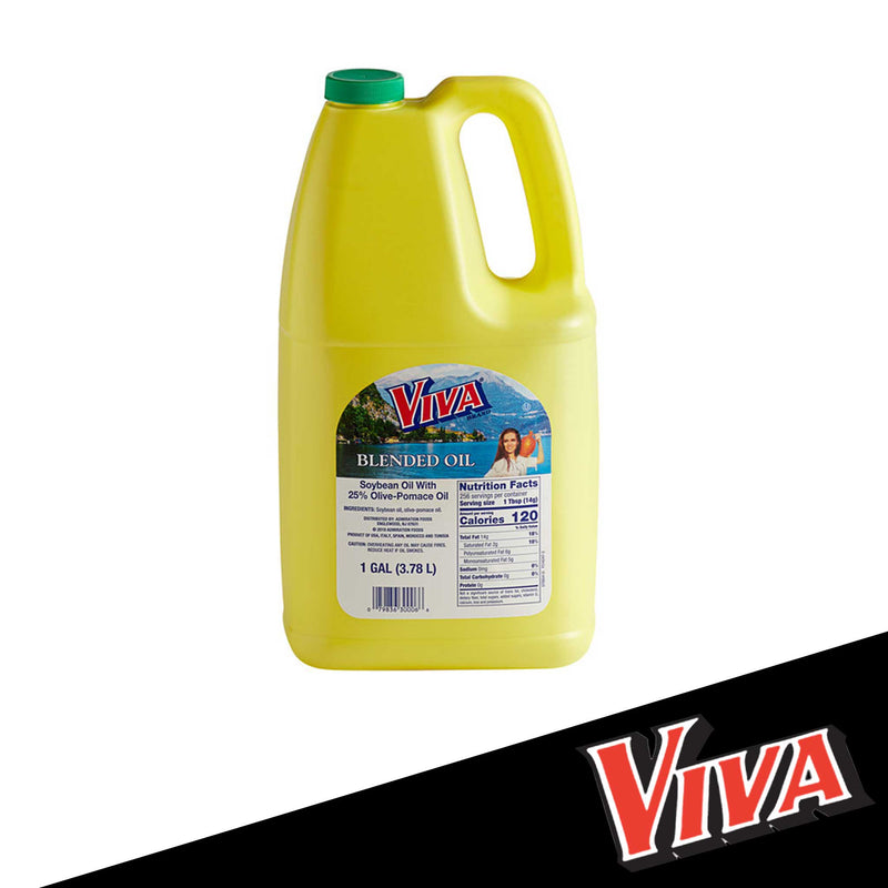 Viva 1 Gallon 75% Soybean Oil and 25% Olive Oil Blend - 6/Case