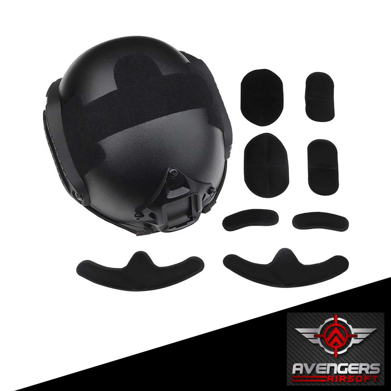 Avengers Ballistic Type High Cut Helmet w/ Drop-Down Goggles (Color: Black)