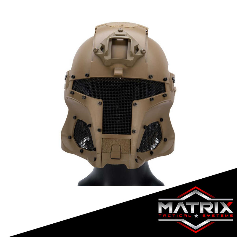 Matrix Medieval Iron Warrior Full Head Coverage Helmet / Mask / Goggle Protective System (Color: Black)
