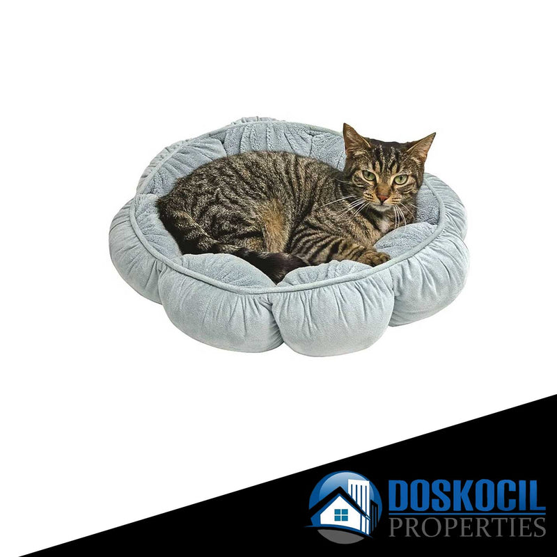 PUFFY ROUND CAT BED 18", ASSORTED COLOR