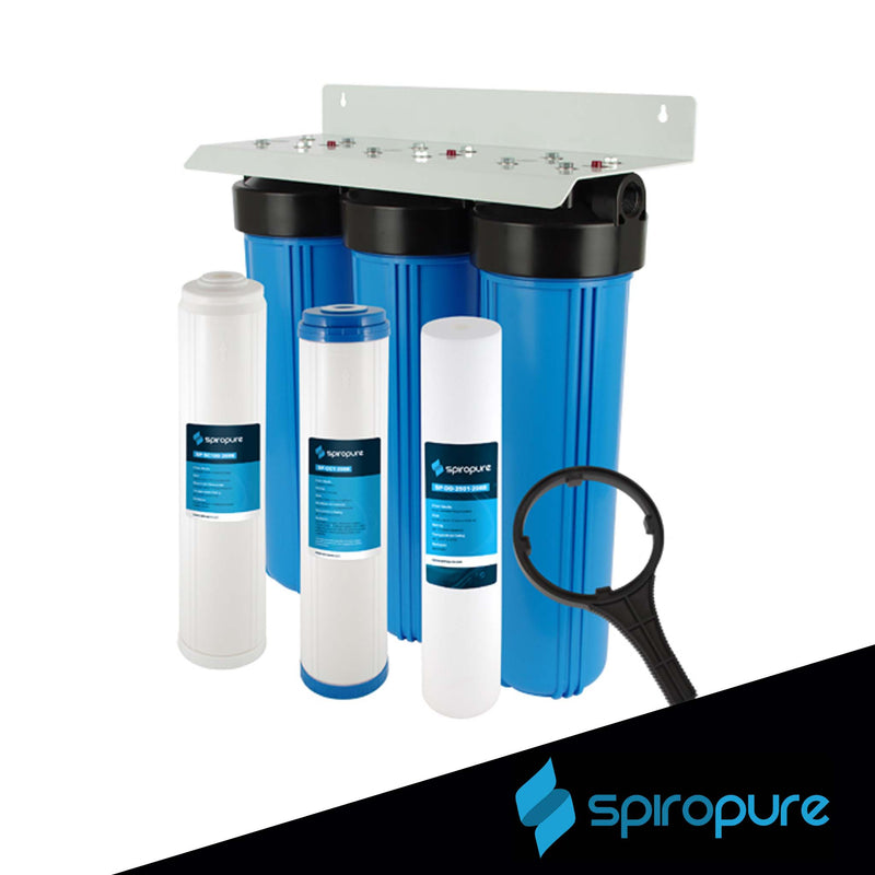 SpiroPure SP-WH300 Whole House Water Filter (Sediment, Carbon, & Descaler)